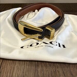 Coach Black Leather Belt